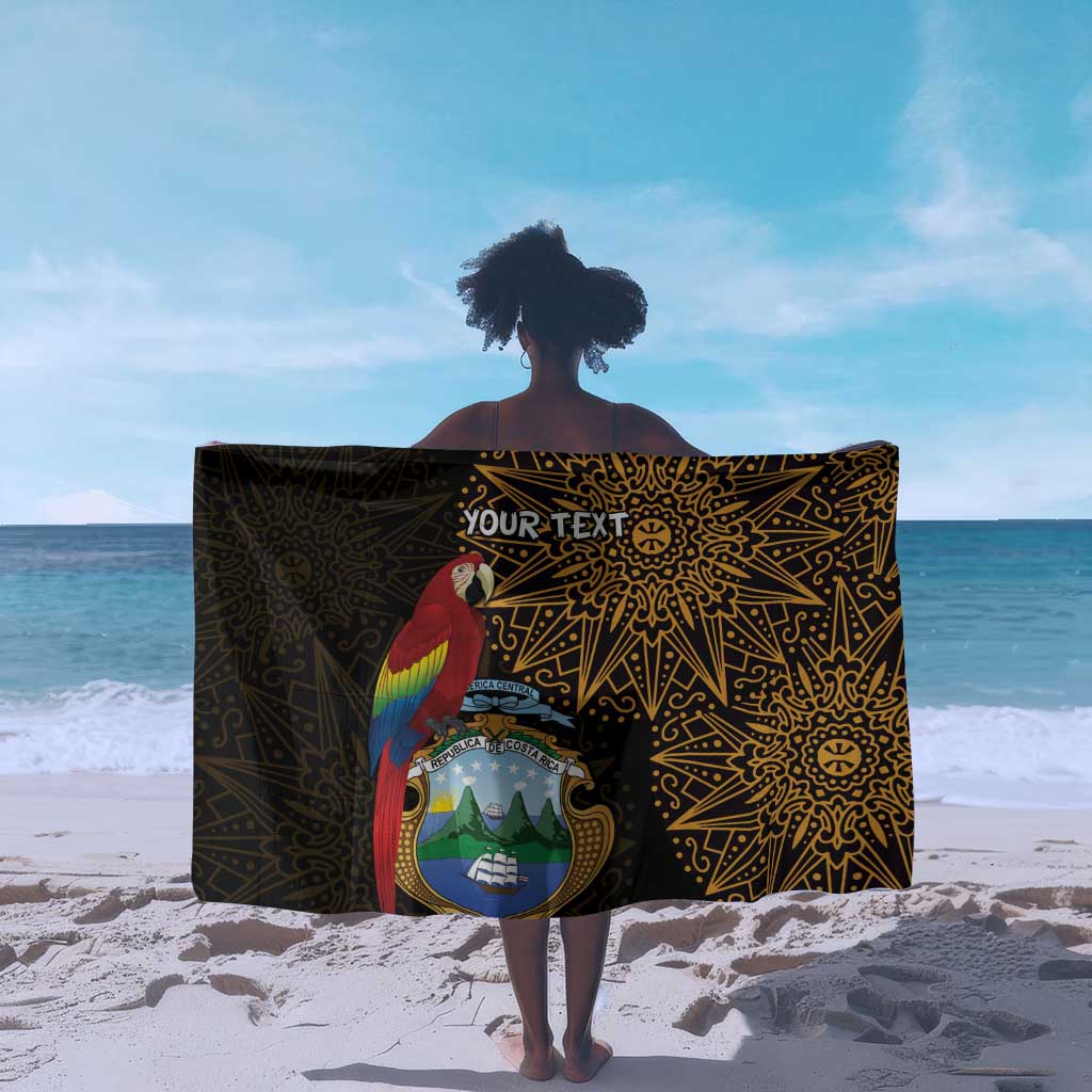 Pura Vida Costa Rica Personalized Sarong Oxcart Ornate Inspired Gold Pattern - African Pride