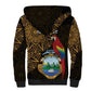 Pura Vida Costa Rica Personalized Sherpa Hoodie Oxcart Ornate Inspired Gold Pattern - African Pride