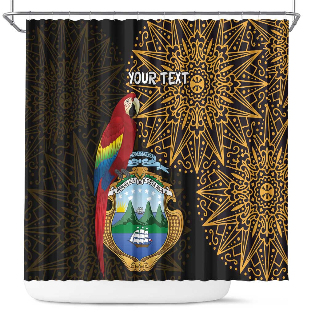 Pura Vida Costa Rica Personalized Shower Curtain Oxcart Ornate Inspired Gold Pattern - African Pride