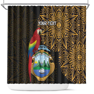 Pura Vida Costa Rica Personalized Shower Curtain Oxcart Ornate Inspired Gold Pattern - African Pride