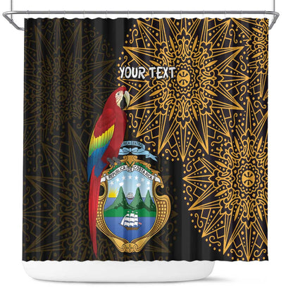 Pura Vida Costa Rica Personalized Shower Curtain Oxcart Ornate Inspired Gold Pattern - African Pride