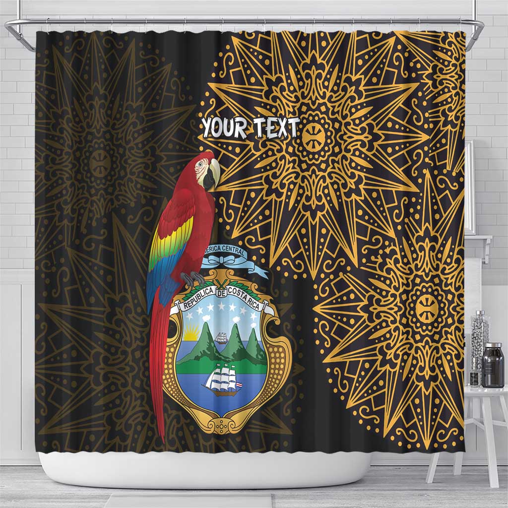 Pura Vida Costa Rica Personalized Shower Curtain Oxcart Ornate Inspired Gold Pattern - African Pride
