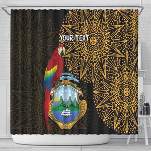 Pura Vida Costa Rica Personalized Shower Curtain Oxcart Ornate Inspired Gold Pattern - African Pride