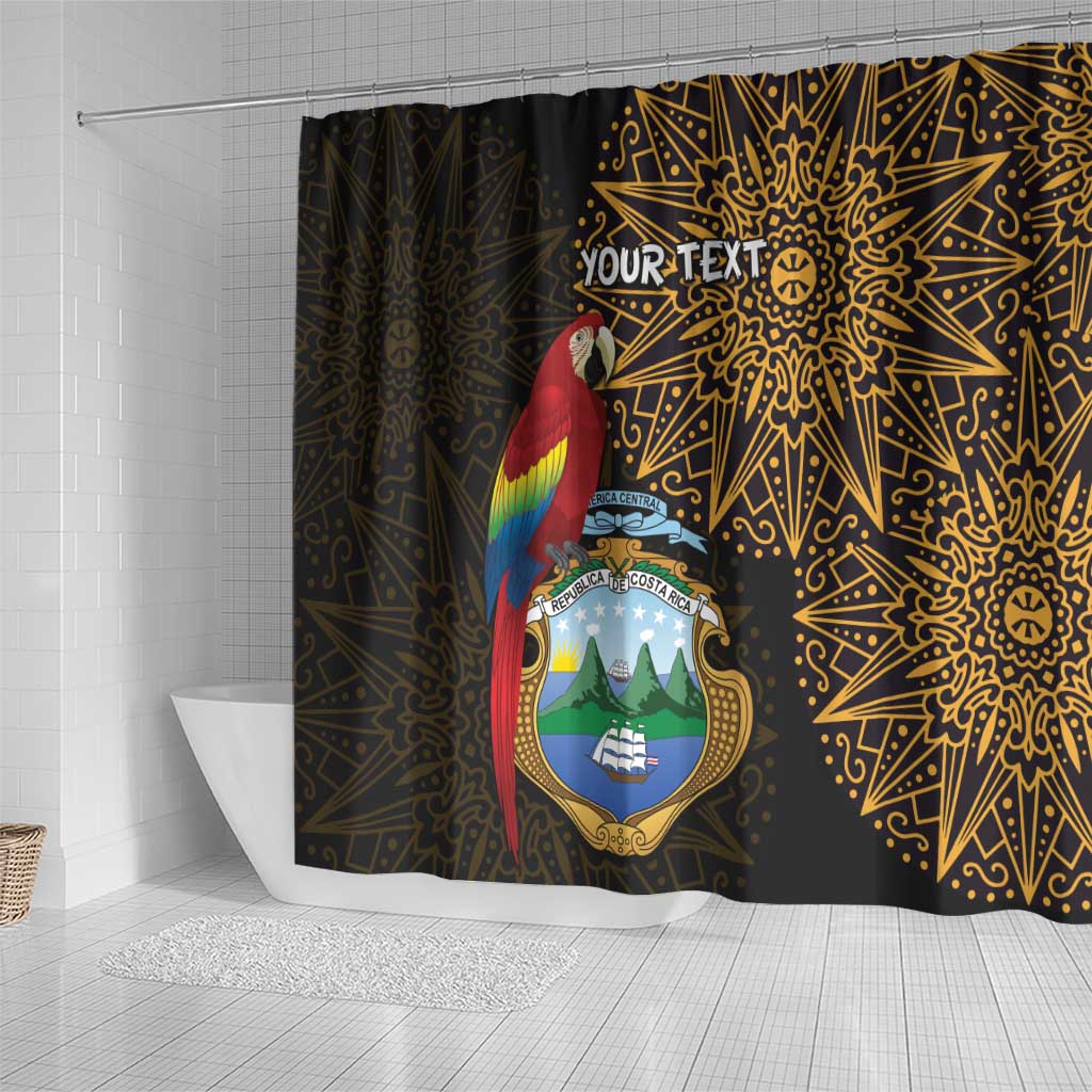 Pura Vida Costa Rica Personalized Shower Curtain Oxcart Ornate Inspired Gold Pattern - African Pride