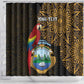 Pura Vida Costa Rica Personalized Shower Curtain Oxcart Ornate Inspired Gold Pattern - African Pride