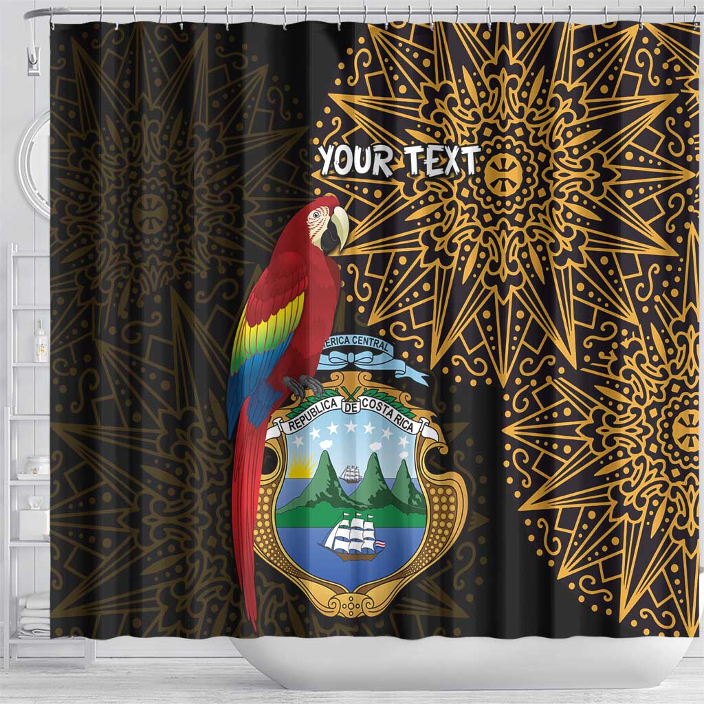 Pura Vida Costa Rica Personalized Shower Curtain Oxcart Ornate Inspired Gold Pattern - African Pride