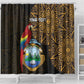 Pura Vida Costa Rica Personalized Shower Curtain Oxcart Ornate Inspired Gold Pattern - African Pride