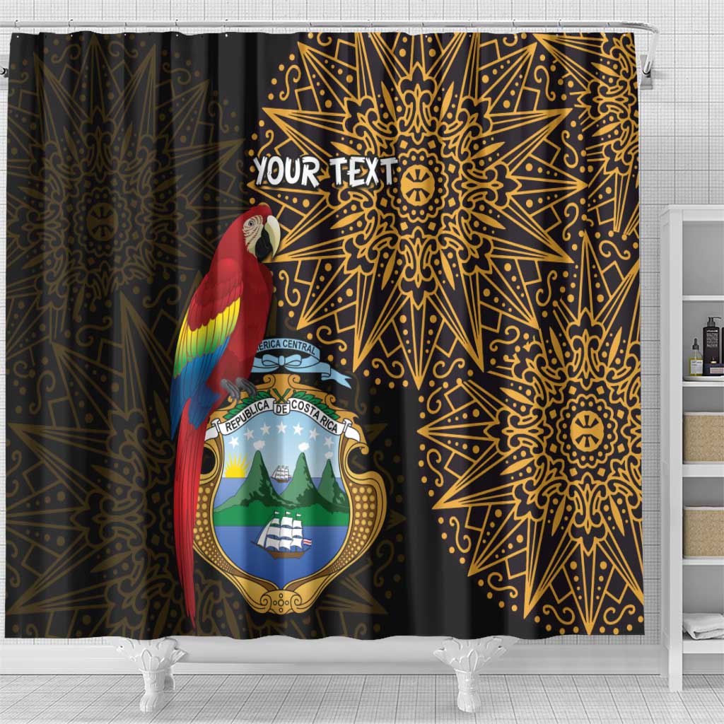 Pura Vida Costa Rica Personalized Shower Curtain Oxcart Ornate Inspired Gold Pattern - African Pride