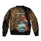 Pura Vida Costa Rica Personalized Sleeve Zip Bomber Jacket Oxcart Ornate Inspired Gold Pattern - African Pride