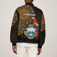 Pura Vida Costa Rica Personalized Sleeve Zip Bomber Jacket Oxcart Ornate Inspired Gold Pattern - African Pride