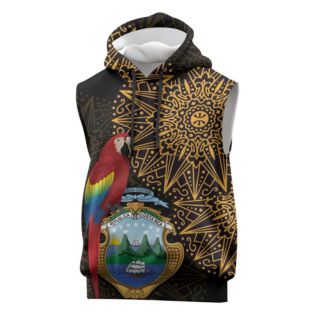 Pura Vida Costa Rica Personalized Sleeveless Hoodie Oxcart Ornate Inspired Gold Pattern - African Pride