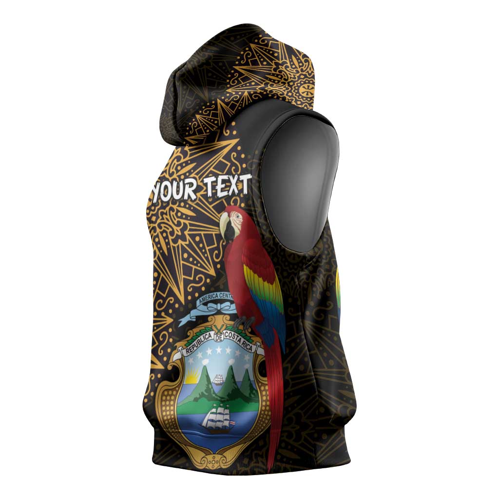Pura Vida Costa Rica Personalized Sleeveless Hoodie Oxcart Ornate Inspired Gold Pattern - African Pride