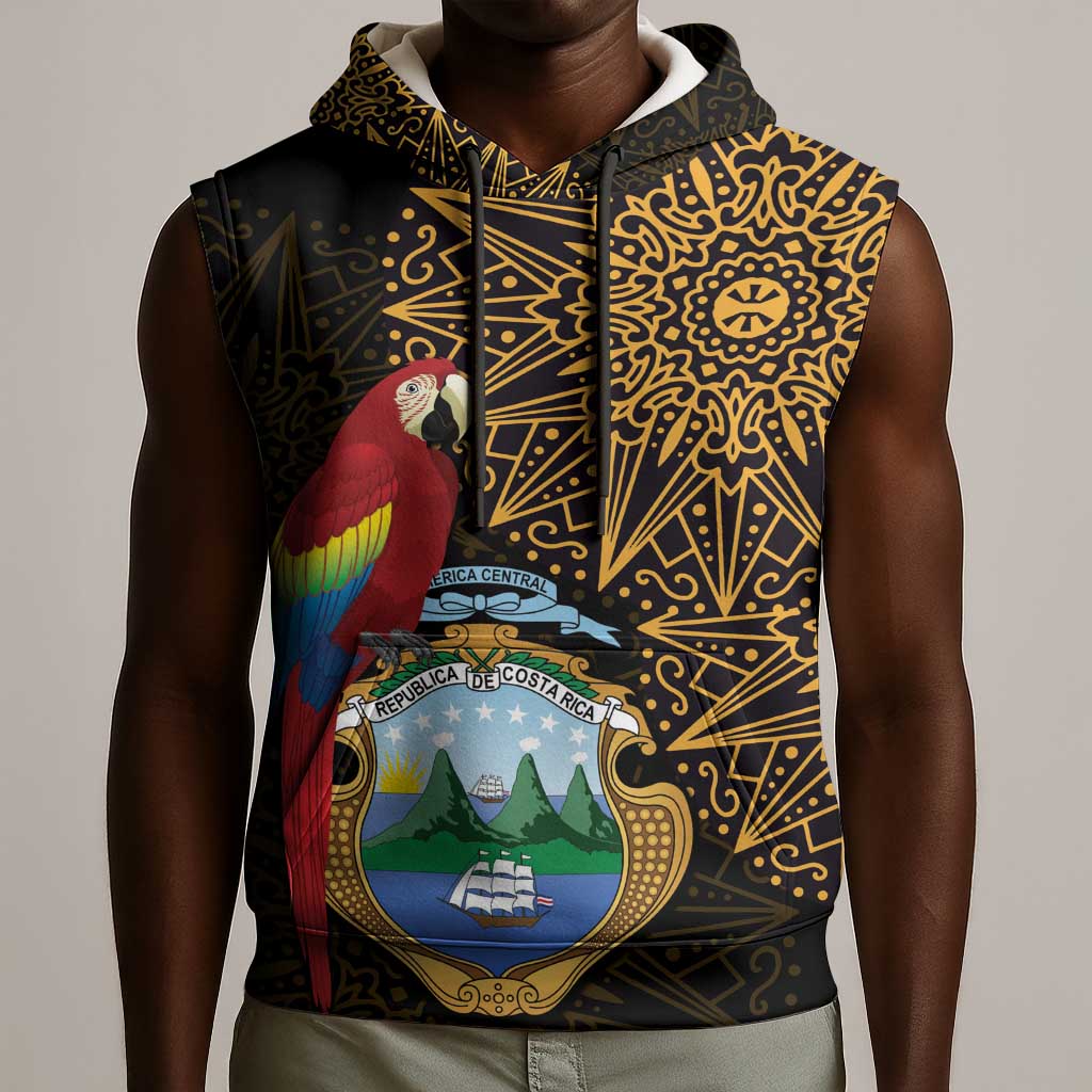 Pura Vida Costa Rica Personalized Sleeveless Hoodie Oxcart Ornate Inspired Gold Pattern - African Pride