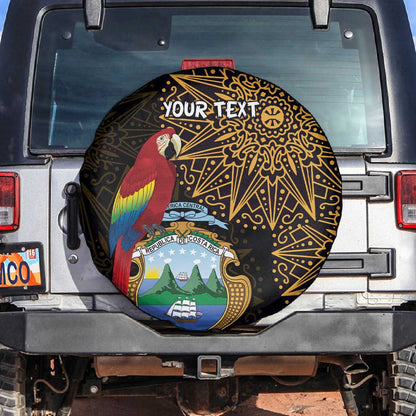 Pura Vida Costa Rica Personalized Spare Tire Cover Oxcart Ornate Inspired Gold Pattern - African Pride