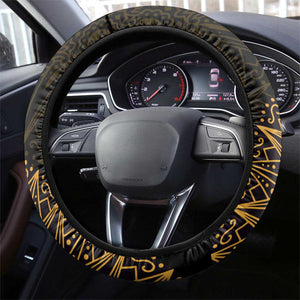 Pura Vida Costa Rica Steering Wheel Cover Oxcart Ornate Inspired Gold Pattern - African Pride