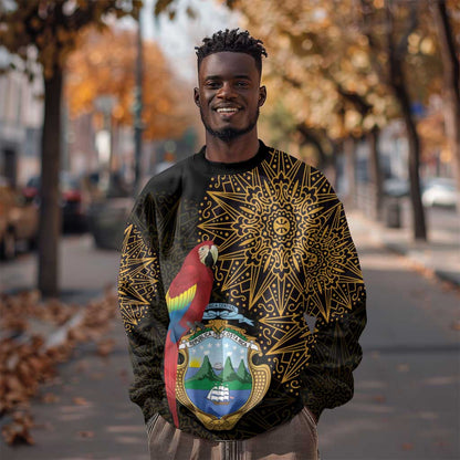 Pura Vida Costa Rica Personalized Sweatshirt Oxcart Ornate Inspired Gold Pattern - African Pride