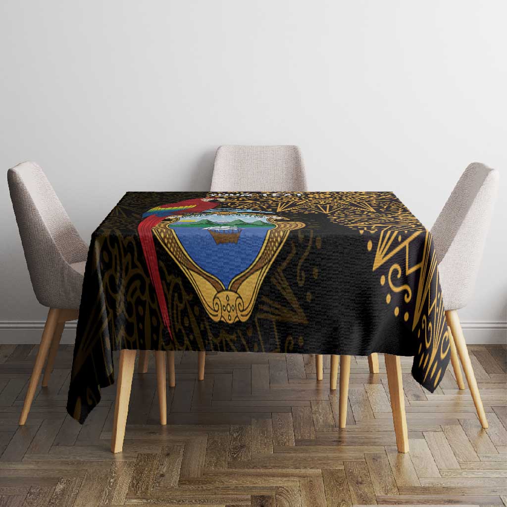 Pura Vida Costa Rica Personalized Tablecloth Oxcart Ornate Inspired Gold Pattern - African Pride
