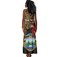 Pura Vida Costa Rica Personalized Tank Maxi Dress Oxcart Ornate Inspired Gold Pattern - African Pride