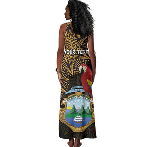 Pura Vida Costa Rica Personalized Tank Maxi Dress Oxcart Ornate Inspired Gold Pattern - African Pride