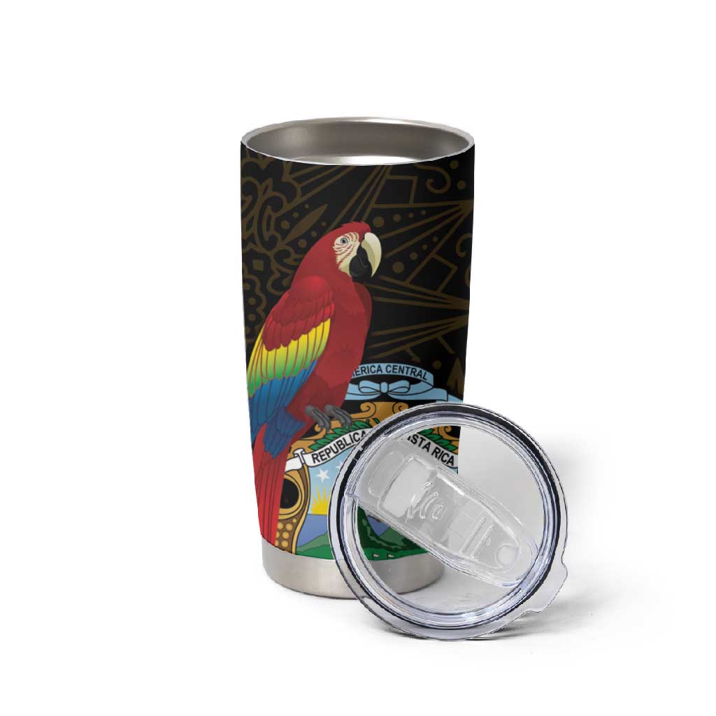 Pura Vida Costa Rica Personalized Tumbler Cup Oxcart Ornate Inspired Gold Pattern - African Pride