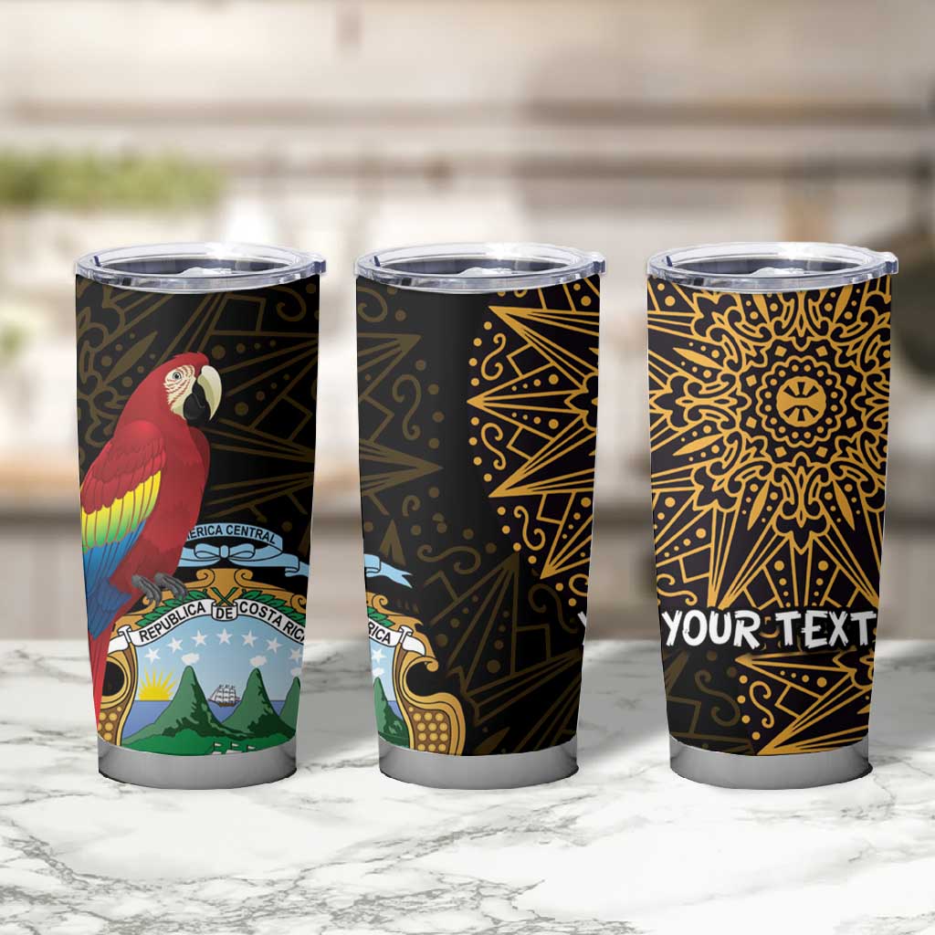Pura Vida Costa Rica Personalized Tumbler Cup Oxcart Ornate Inspired Gold Pattern - African Pride