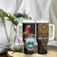 Pura Vida Costa Rica Personalized Tumbler With Handle Oxcart Ornate Inspired Gold Pattern - African Pride