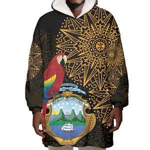 Pura Vida Costa Rica Personalized Wearable Blanket Hoodie Oxcart Ornate Inspired Gold Pattern - African Pride