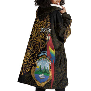 Pura Vida Costa Rica Personalized Wearable Blanket Hoodie Oxcart Ornate Inspired Gold Pattern - African Pride