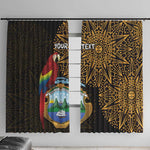 Pura Vida Costa Rica Personalized Window Curtain Oxcart Ornate Inspired Gold Pattern - African Pride