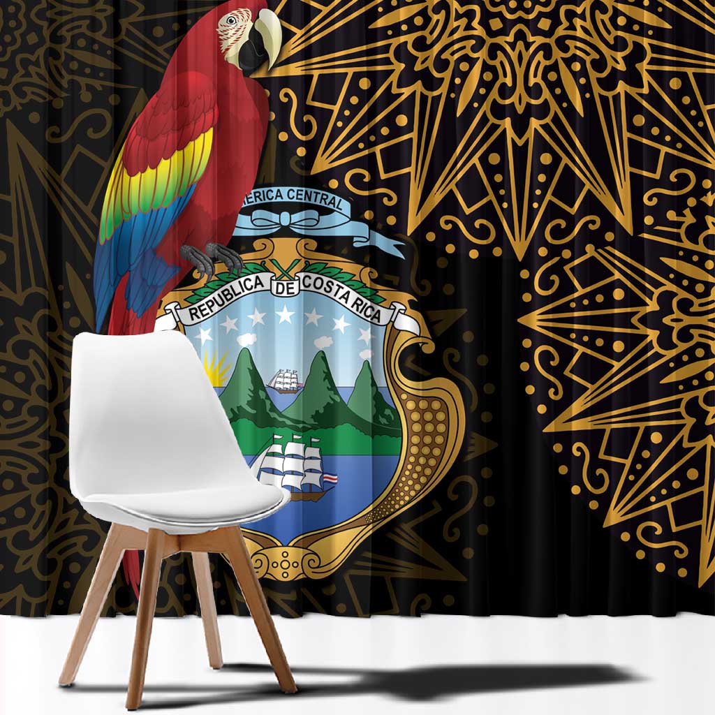 Pura Vida Costa Rica Personalized Window Curtain Oxcart Ornate Inspired Gold Pattern - African Pride