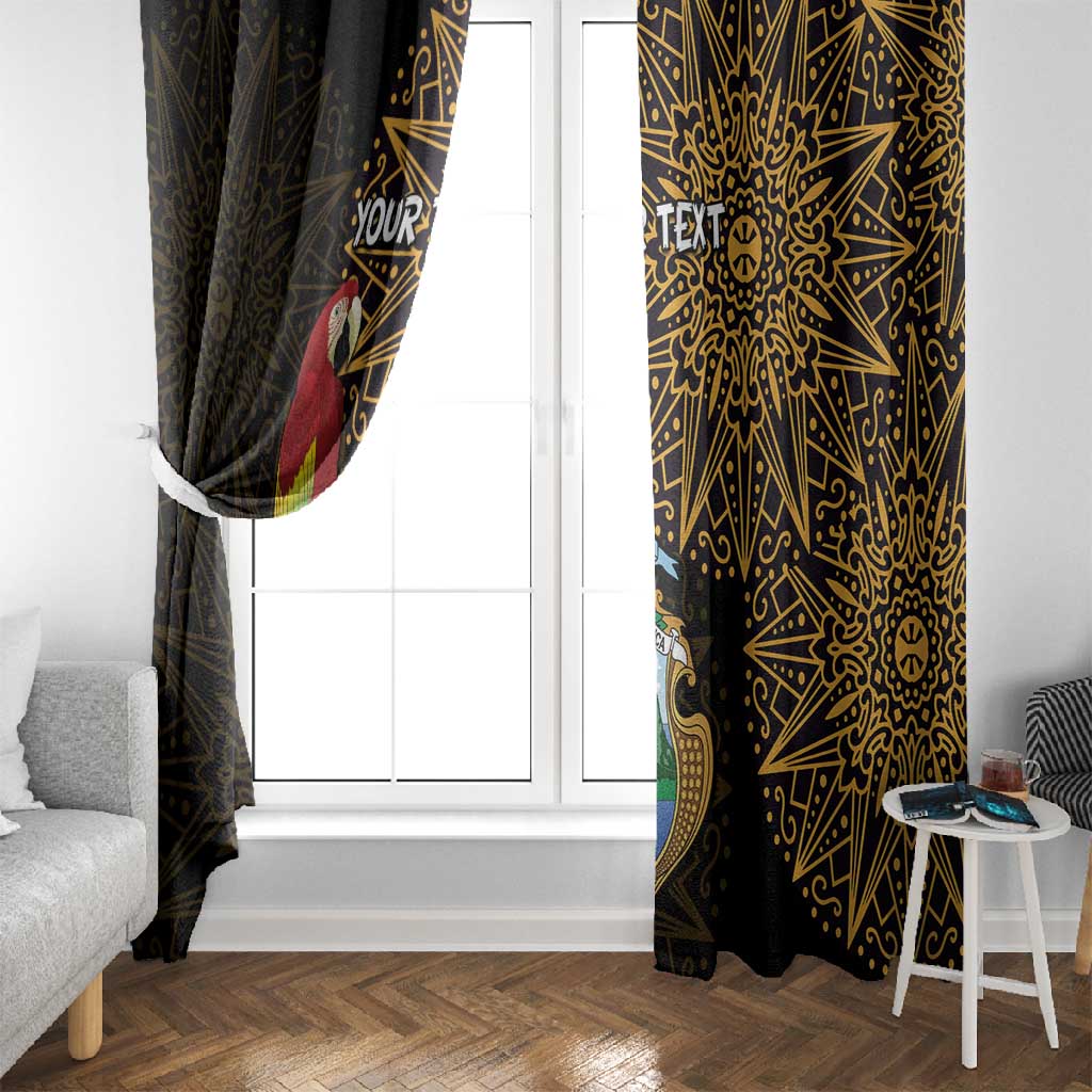 Pura Vida Costa Rica Personalized Window Curtain Oxcart Ornate Inspired Gold Pattern - African Pride