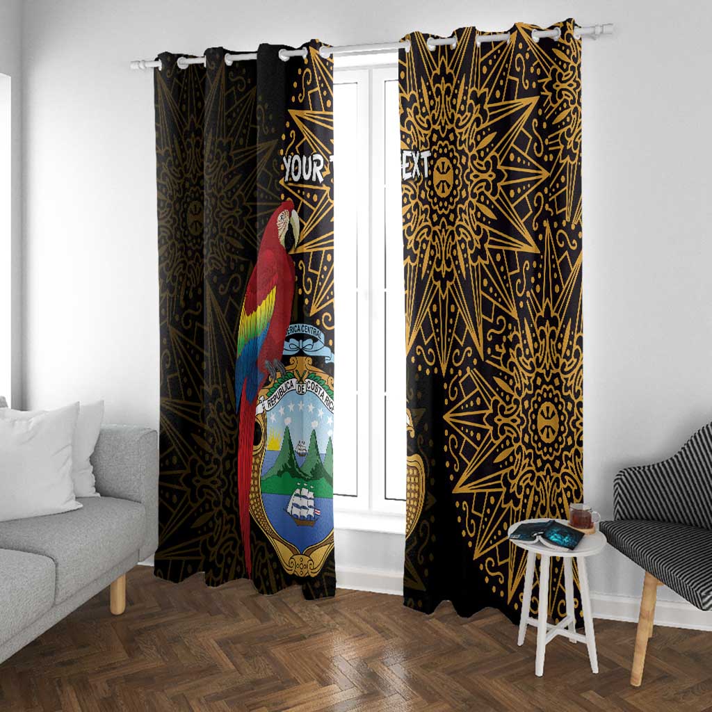 Pura Vida Costa Rica Personalized Window Curtain Oxcart Ornate Inspired Gold Pattern - African Pride