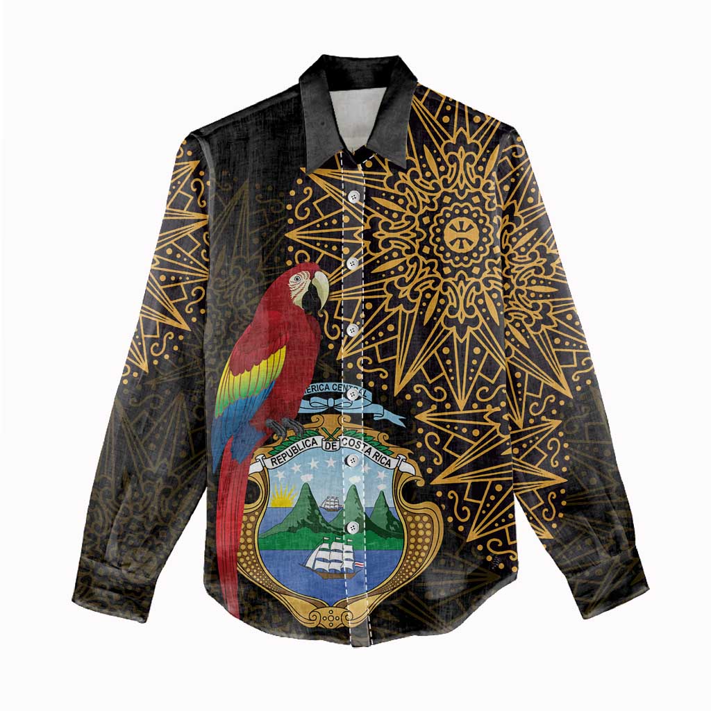 Pura Vida Costa Rica Personalized Women Casual Shirt Oxcart Ornate Inspired Gold Pattern - African Pride