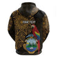 Pura Vida Costa Rica Personalized Zip Hoodie Oxcart Ornate Inspired Gold Pattern - African Pride