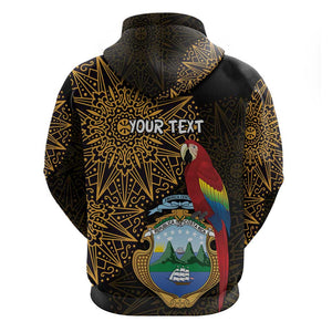Pura Vida Costa Rica Personalized Zip Hoodie Oxcart Ornate Inspired Gold Pattern - African Pride
