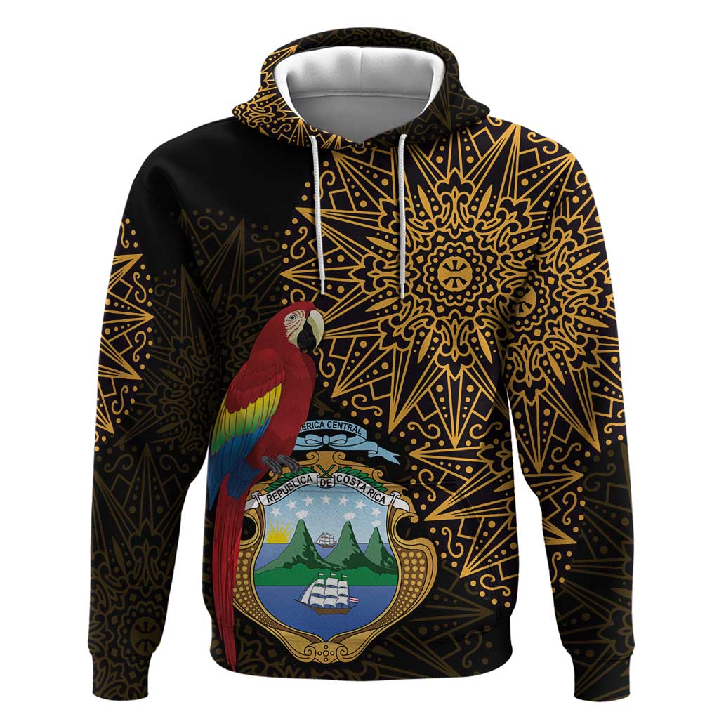 Pura Vida Costa Rica Personalized Zip Hoodie Oxcart Ornate Inspired Gold Pattern - African Pride