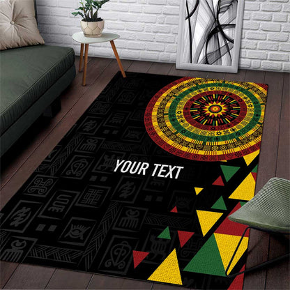 Personalized Adinkra Afro-Akan Culture Area Rug Afrikan Colors