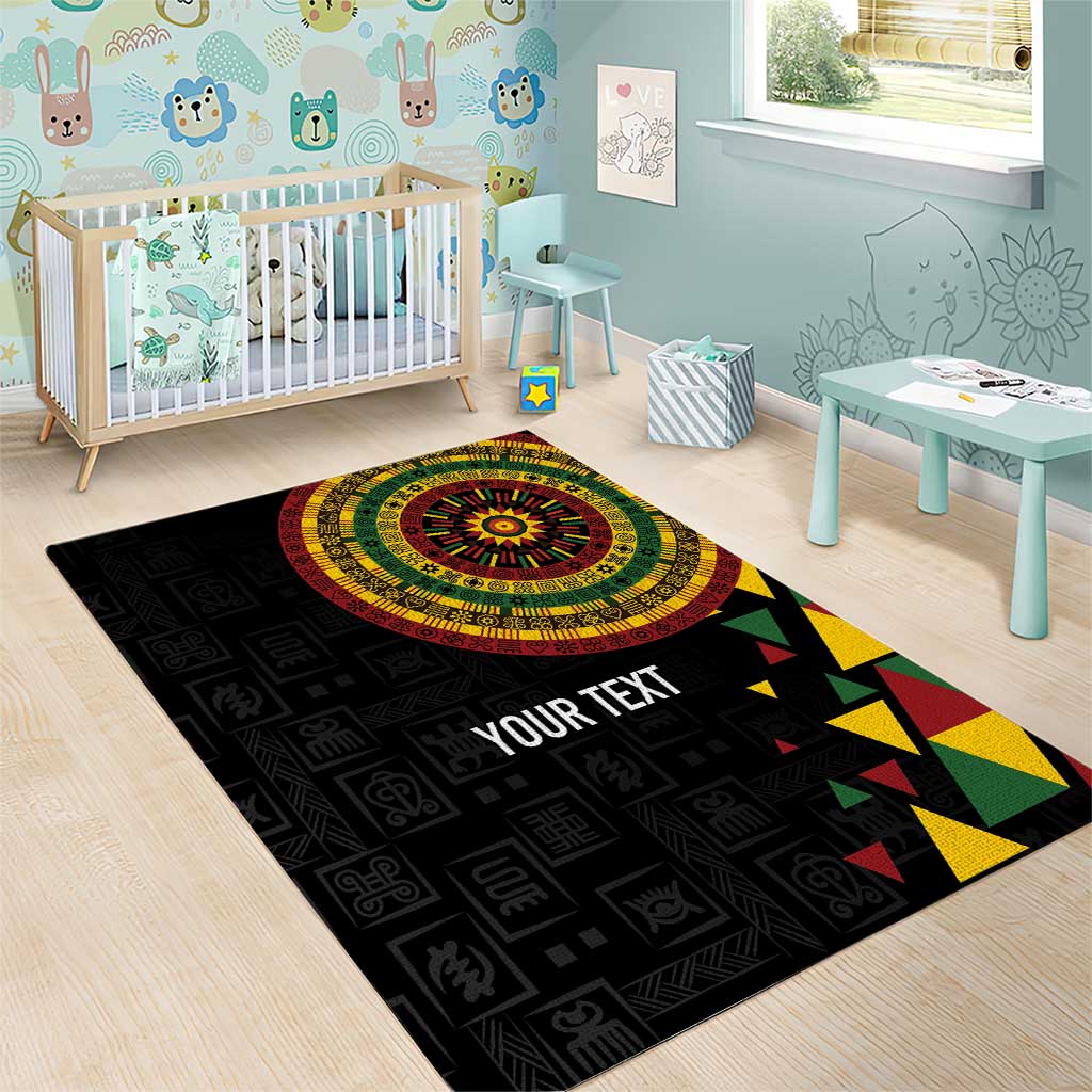 Personalized Adinkra Afro-Akan Culture Area Rug Afrikan Colors