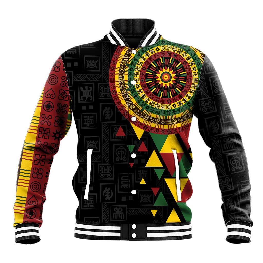 Personalized Adinkra Afro-Akan Culture Baseball Jacket Afrikan Colors