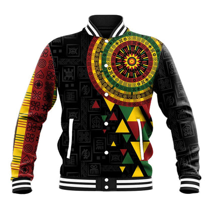 Personalized Adinkra Afro-Akan Culture Baseball Jacket Afrikan Colors