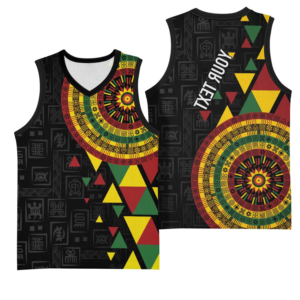 Personalized Adinkra Afro-Akan Culture Basketball Jersey Afrikan Colors - African Pride