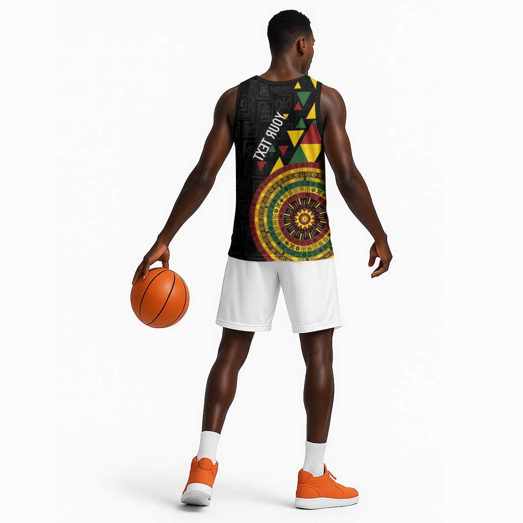 Personalized Adinkra Afro-Akan Culture Basketball Jersey Afrikan Colors - African Pride
