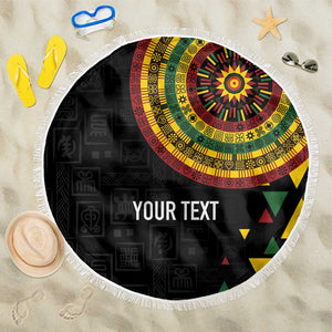 Personalized Adinkra Afro-Akan Culture Beach Blanket Afrikan Colors