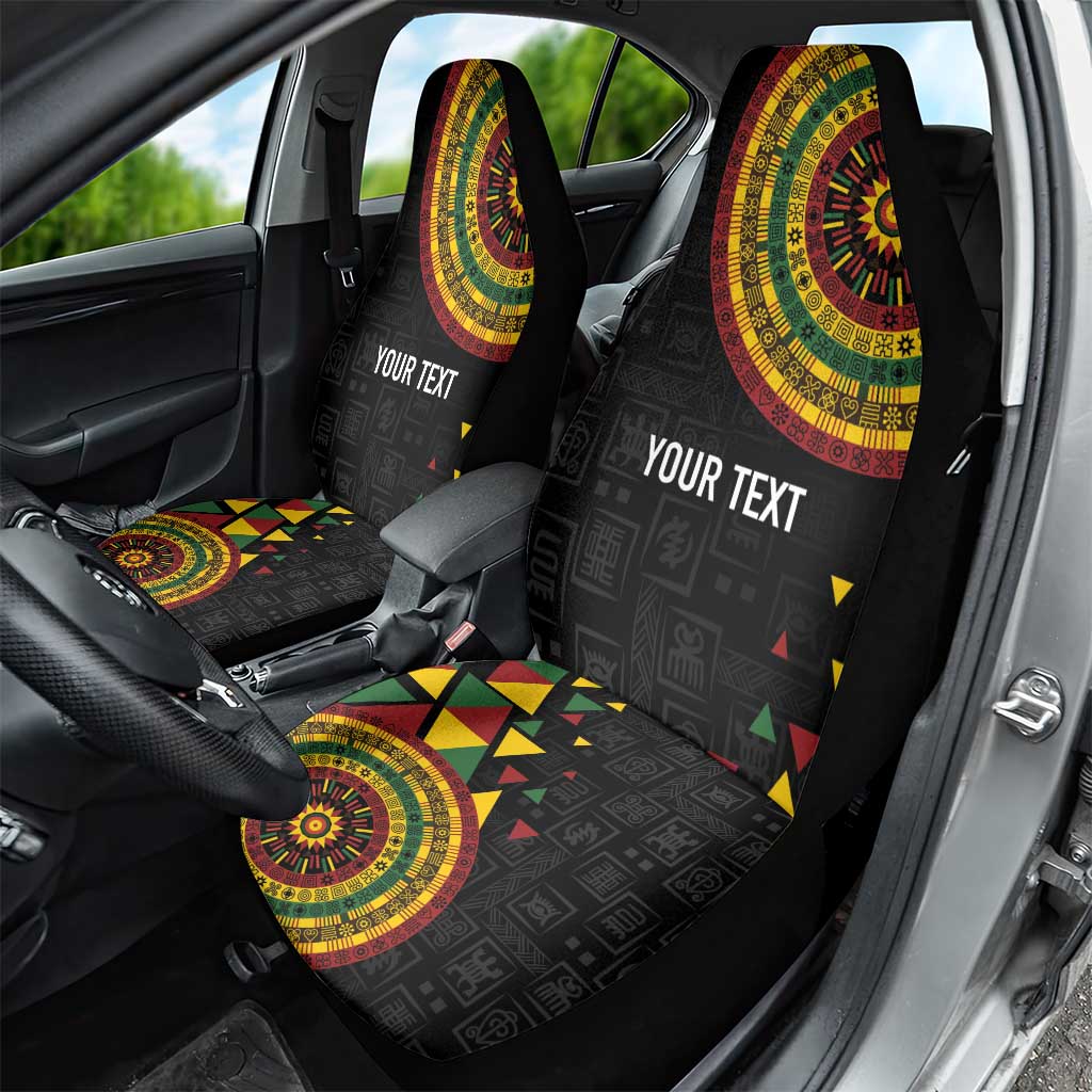 Personalized Adinkra Afro-Akan Culture Car Seat Cover Afrikan Colors