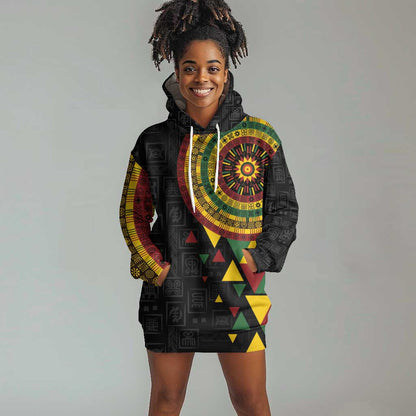 Personalized Adinkra Afro-Akan Culture Hoodie Dress Afrikan Colors