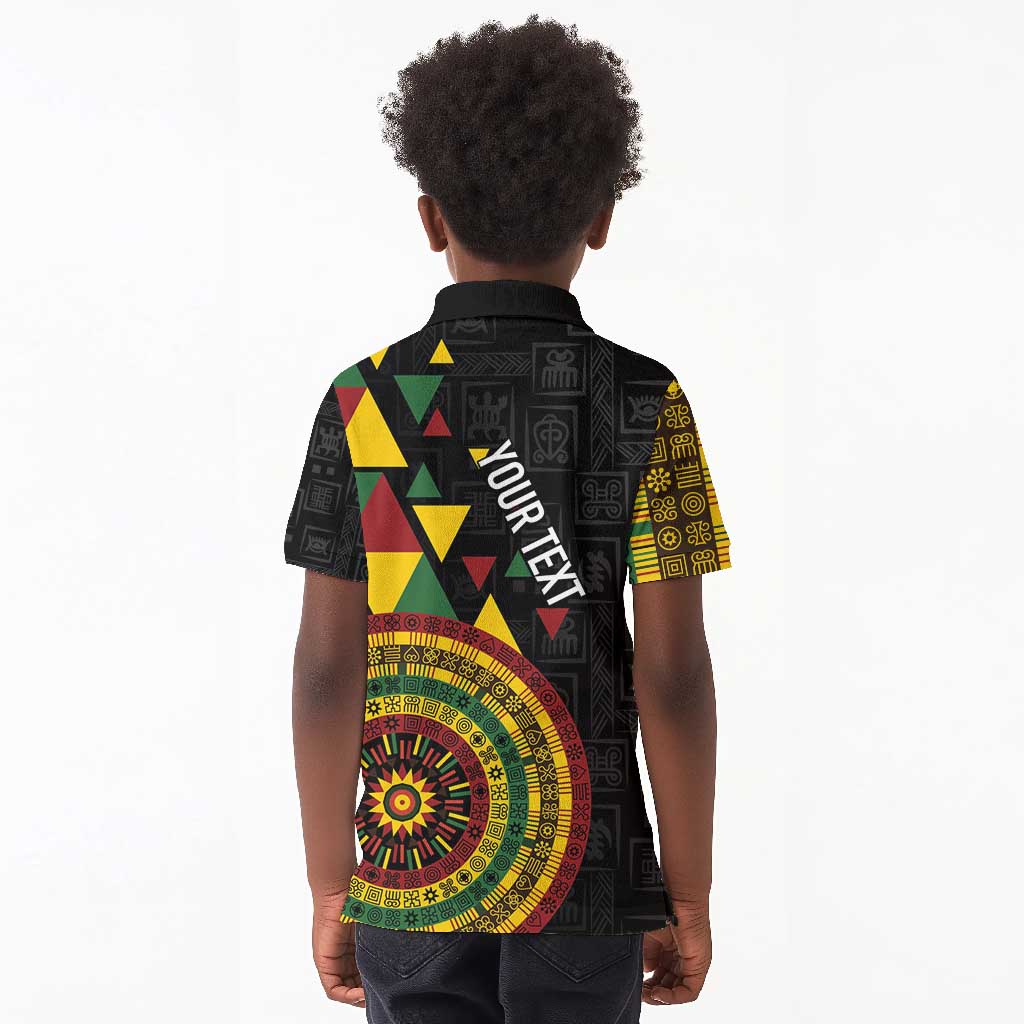 Personalized Adinkra Afro-Akan Culture Kid Polo Shirt Afrikan Colors