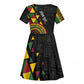 Personalized Adinkra Afro-Akan Culture Kid Short Sleeve Dress Afrikan Colors