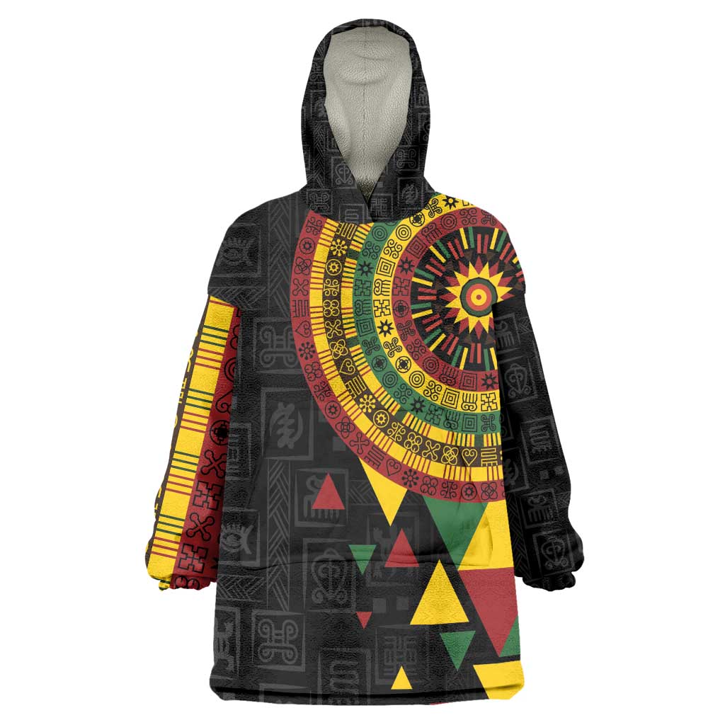 Personalized Adinkra Afro-Akan Culture Kid Wearable Blanket Hoodie Afrikan Colors