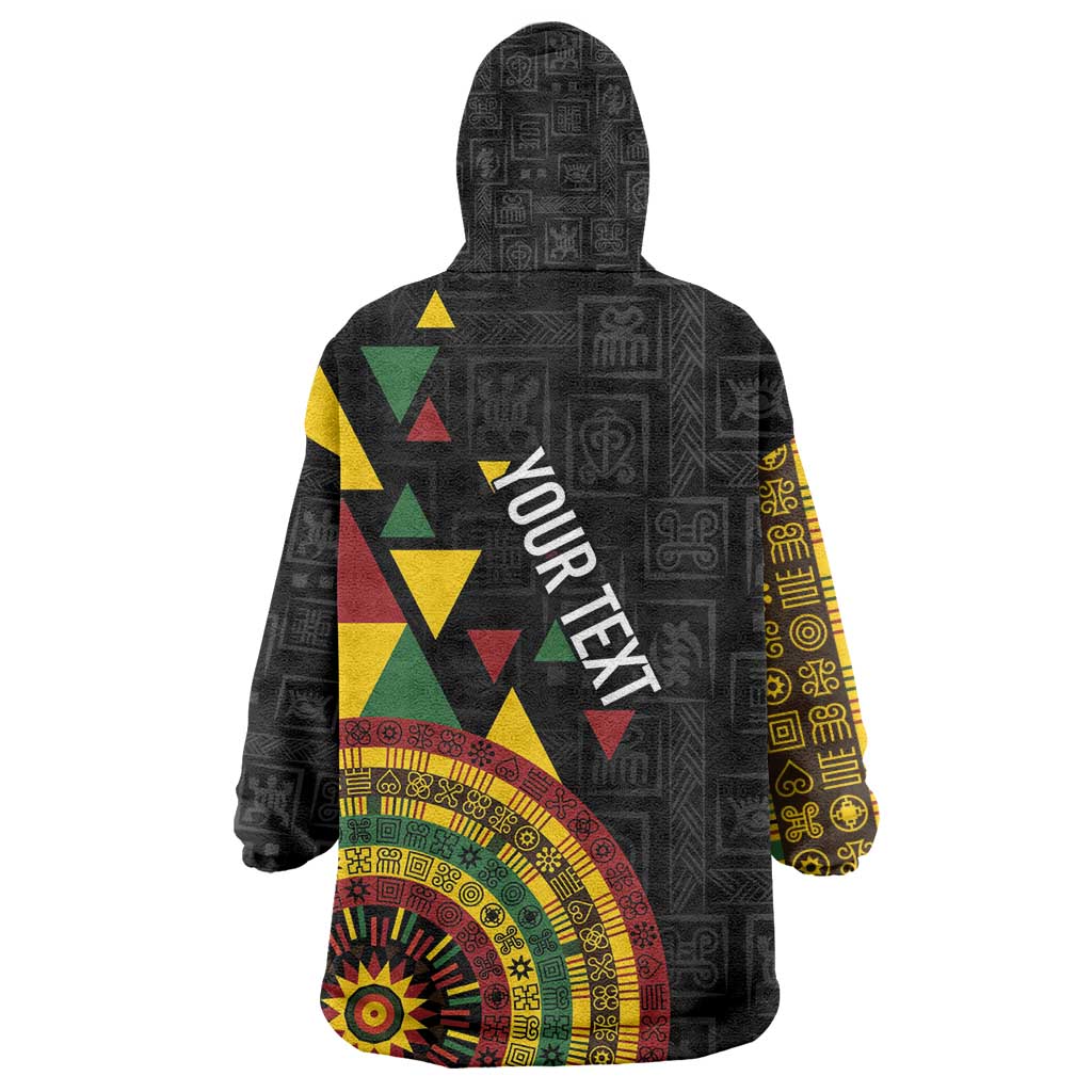 Personalized Adinkra Afro-Akan Culture Kid Wearable Blanket Hoodie Afrikan Colors