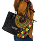 Personalized Adinkra Afro-Akan Culture Leather Tote Bag Afrikan Colors